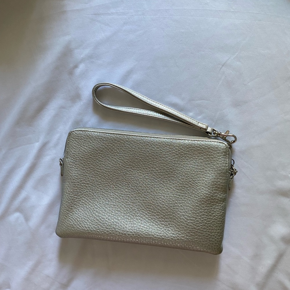 Silver pouch/clutch bag